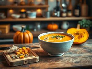 Sopa de Abóbora com Gengibre Detox Inverno