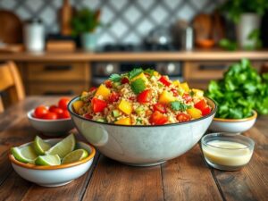 Salada de Quinoa e Legumes Tropical