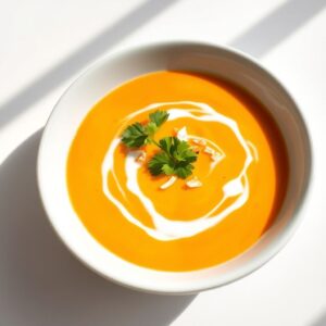 Sopa Cremosa de Batata Doce com Toque de Coco