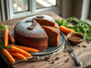 Bolo de Cenoura com Chocolate Quente Delícia
