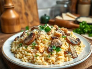 Risoto de Frango e Cogumelos Delícia