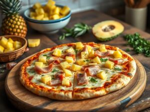 Pizza de Queijo e Presunto Delícia Tropical