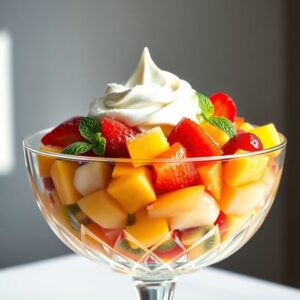 Salada de Frutas Natalina com Chantilly