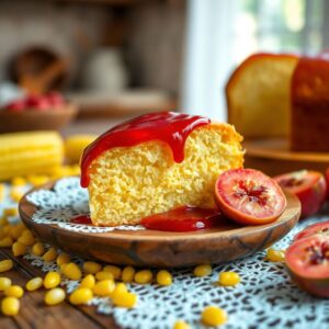 Bolo de Milho Cremoso com Goiabada Deliciosa