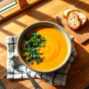Sopa Reconfortante de Mandioquinha e Couve
