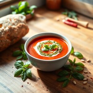 Sopa do Paraíso Vermelho com Manjericão
