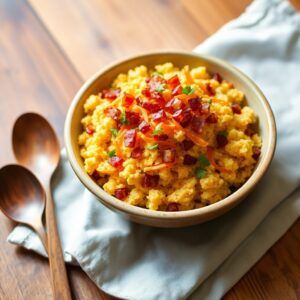 Farofa Dourada com Cenoura e Bacon