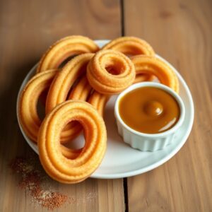 Churros Dourados com Doce de Leite